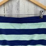 Gap Nautical Mini Skirt Womens 2 Blue Green Cotton Stripe Zip Back Pocket Photo 2