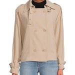 Adrianna Papell Cropped Trench Button Up Peacoat Utility Khaki Cream Medium Photo 1