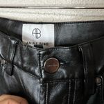 ANINE BING  Kat black high waist straight leg button fly vegan leather pants 2 Photo 4