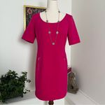 Ann Taylor Pink Shift Boxy Dress Darted Front Zippers Career Barbie Cocktail 6P Photo 2