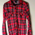 Wet Seal  S Red Gray Plaid Top Photo 0