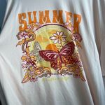 SheIn Womens  Summer Butterfly Tan Flower Graphic Short Sleeve T-Shirt Sz 3XL Photo 1