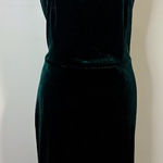 Vince Camuto  Green Velvet Sleeveless Cross Halter Neck Sheath Dress Size 14 NWOT Photo 0