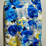 Charter Club  Blue and Yellow Floral Pencil Skirt (1044) Photo 0