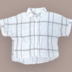 SheIn Short Sleeve Small White Plaid Button-up Photo 0