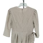 En Saison Taupe White Textured Striped Romper size Small NWT 3/4 Sleeves Photo 6