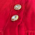 WoWo Red Tiered Mini Dress Pointed Puff Sleeve Rhinestone Avant Garde Size S Photo 1