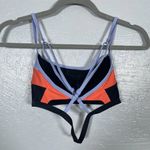 prAna  Women S Black Colorblock Lurisa Bikini Top UPF 50+ Adjustable Cross Straps Photo 4