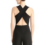 Rachel Roy Jumpsuit Black V-Neck Cross Back Wide Leg Pants Size L New w/Tag $139 Photo 3