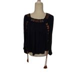 Rocks & Indigo Embroidered Floral Top M Boho Hippie Costal Cowgirl Coconut Girl Orange Size M Photo 1