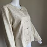 Eileen Fisher  Cream Silk Crinkle Lightweight Jacket Size M Photo 1