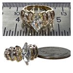 14KT GENUINE MOISSANITE & DIAMOND 2.21 CARAT WEIGHTY SOLID YELLOW GOLD RING Photo 8