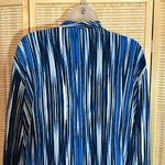 Chico's Easywear  Blue White Striped Open Front Cardigan Blazer 3/4 Sleeves Large Photo 10