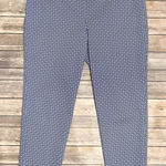 Vince Camuto  Cobalt Blue White Diamond Geometric Pull On Ankle Length Pants Photo 0