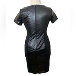 Sami & Jo Vegan leather short sleeve sheath pencil dress corporate goth Photo 2