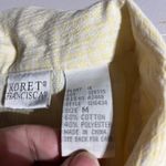 KORET FRANCISA (M) yellow/white button down short sleeve with floral embroidery. Yellow Size M Photo 3