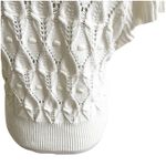 Rye Grass Cropped Cardigan Crochet Cable Knit Sweater Size Medium White V Photo 5