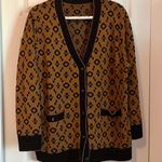 SheIn Brown and Black Patterned Cardigan Photo 0