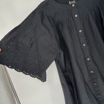 J.Crew NWT Black Cotton Eyelet Poplin Button Dress Photo 6