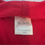Blair  Cardigan Top Set‎ Knit Open Front Casual Red White Striped 2XL Photo 2