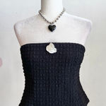 Black‎ Rosette Tube Top Y2K 2000s Coquette Festival Night Out Small Black Photo 0