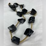 Necklace, Black stone and‎ gold tone, 23.5” long, statement piece Photo 3