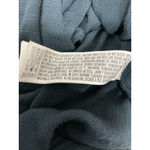 Forever 21 Womans Navy Long Sleeve V Neck Ruffle Accent Tie Front 1x Plus Blouse Photo 3