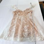 Lulus NWT  Twirl the Night Away White Embroidered Lace Mini‎ Skater Dress LARGE Photo 9