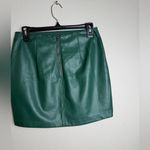 Hollister Women Size Small Green Faux Leather ultra high rise retro mini skirt Photo 3