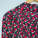 Something Navy Revolve  Vintage Button Down Top in Black Rose Ditsy Size XS Photo 5