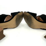 Halston Heritage  Kiera Black Suede Block Heel Sandals 8 US Photo 7