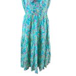 J Crew Green Floral Ruffle Sleeveless Midi Dress 8 Garden Party Romantic Core Photo 2