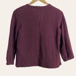 Madewell Plum Purple Crewneck Ribbed Textured 3/4 Sleeve Shirt Size XS New Photo 2