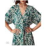 Ba&sh  Vee Wrap-effect Midi Lady Dress Size Small Green White NEW Animal Print Photo 3