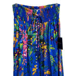 Cynthia Rowley NWT Floral Maxi Skirt Blue Tropical Print Smocked Waist Size Larg Photo 1
