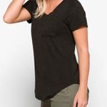 Market & Spruce Market & Spruce Womens V Neck Pocket T Shirt Knit Top Tee Relaxed Charcoal Med Photo 0