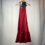 Lulus NWT  Bursting With Beauty Halter‎ Trumpet Midi Dress in Berry Red Size M Photo 4