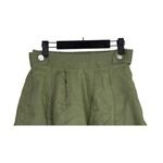 Free the Label Florence High Waisted Linen Wide Leg Shorts Pockets S Olive Green Photo 2