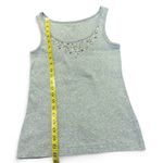 Eddie Bauer  Grey Ribbed Scoop Neck Tank Top Rhinestone Neckline Size M Photo 5