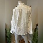 Petite Plume End On End Pajama Top Cotton Small White and Navy Photo 2