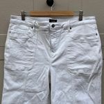 NYDJ Wide Leg Denim Pedal Pusher Capri Pants Optic White Size 16 EUC Photo 2