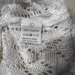 None White Eyelet Crochet Knit Sweater - Boho Chic Photo 4