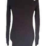 French Connection Mock Neck Sweater Dress Knit Open Shoulder Gray Small Photo 0