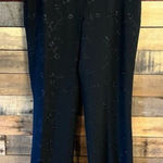 Versailles New York Black‎ Embroidered Floral Dress Pants Size 8 Black Photo 0