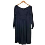Norma Kamali Dress Size XL Scoop Neck Empire Waist Black Stretch Jersey Knit Photo 1