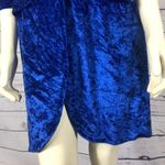 Handmade Vintage 70's crushed velvet colbat blue coat dress lined size small Photo 5