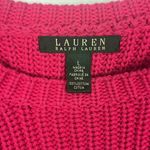 Lauren Ralph Lauren pink knit crewneck large cotton sweater Photo 2