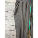 FIGS Women's  Gray 3X Ankle & Cropped Pants with Teal Drawstring Photo 1