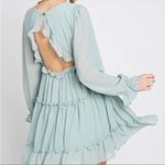 She & Sky NWT Mint Green Chiffon Ruffle Tiered Open Back Maternity Dress Photo 3