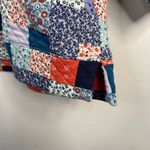 Lands' End Quilted Patchwork 3/4 Sleeve sweatshirt Top Blue Floral womens 1X Photo 3